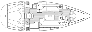 Charter jedrilica Hrvatska - Bavaria 37 Cruiser - nacrt