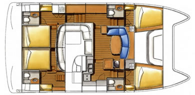 Lagoon Power 44 - yacht charter Croatia - layout