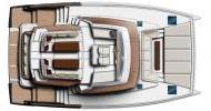 Flybridge Layout - Motor catamaran Bali 4.3 MY