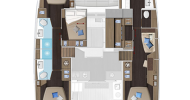 Cat Lagoon 51, Layout: 4+1 cabin, 3 wc