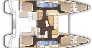 katamaran Lagoon 42 layout interijer