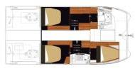 Layout 3 Cabins - Fountaine Pajot MY 37