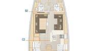 Layout: 4 cabins + 1 skipper cabin 