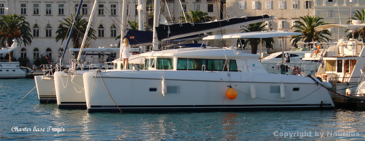 Sailing catamaran in charter base Trogir, Dalmatia