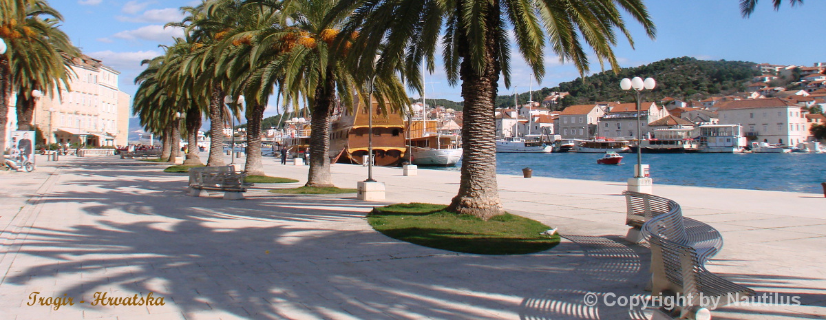 Trogir, najam plovila, jedrenjaci za rivom