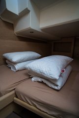 Rješenja za pohranu na Swift Trawleru 41 Pametan dizajn osigurava dovoljno mjesta za prtljagu u gostinskim kabinama 'Swift Home'.